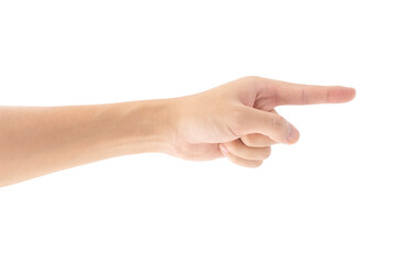 Point the finger, Isolated on white background, Clipping path Included.