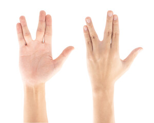 Abstract symbolic hand gesture, Isolated on white background, Clipping path Included.