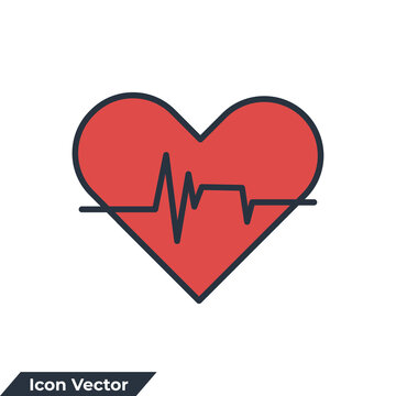 Pulse Rate Monitor icon logo vector illustration. heart beat symbol template for graphic and web design collection