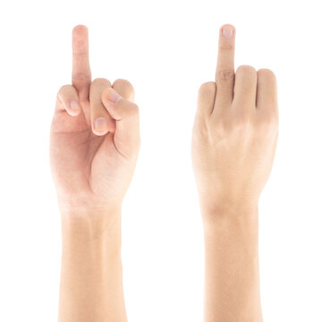 Ring finger hand gesture, Isolated on white background, Clipping path Included.