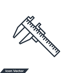 caliper icon logo vector illustration. measure tool and instrument symbol template for graphic and web design collection