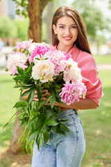 pretty girl with flowers