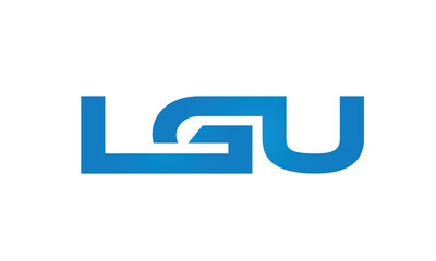 Connected LGU Letters logo Design Linked Chain logo Concept