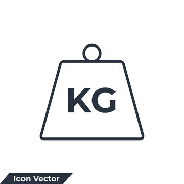 weight icon logo vector illustration. Kilogram dumbbell symbol template for graphic and web design collection