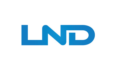 Connected LND Letters logo Design Linked Chain logo Concept