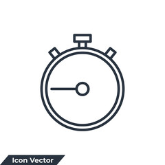 stopwatch icon logo vector illustration. timer symbol template for graphic and web design collection