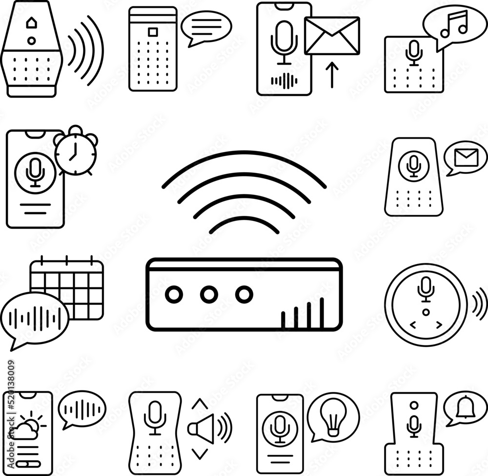 Poster echo dot icon in a collection with other items