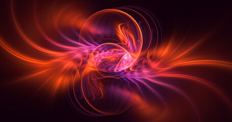 3D rendering abstract multicolor fractal light background