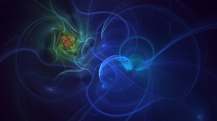 3D rendering abstract multicolor technology fractal light background
