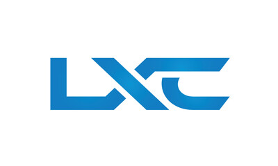 Connected LXC Letters logo Design Linked Chain logo Concept	