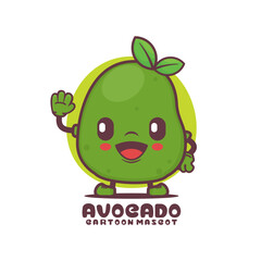green avocado cartoon mascot. fruit vector illustration