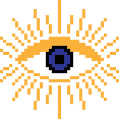 Fototapeta premium evil eye pixel art vector illustration. evil eye image.