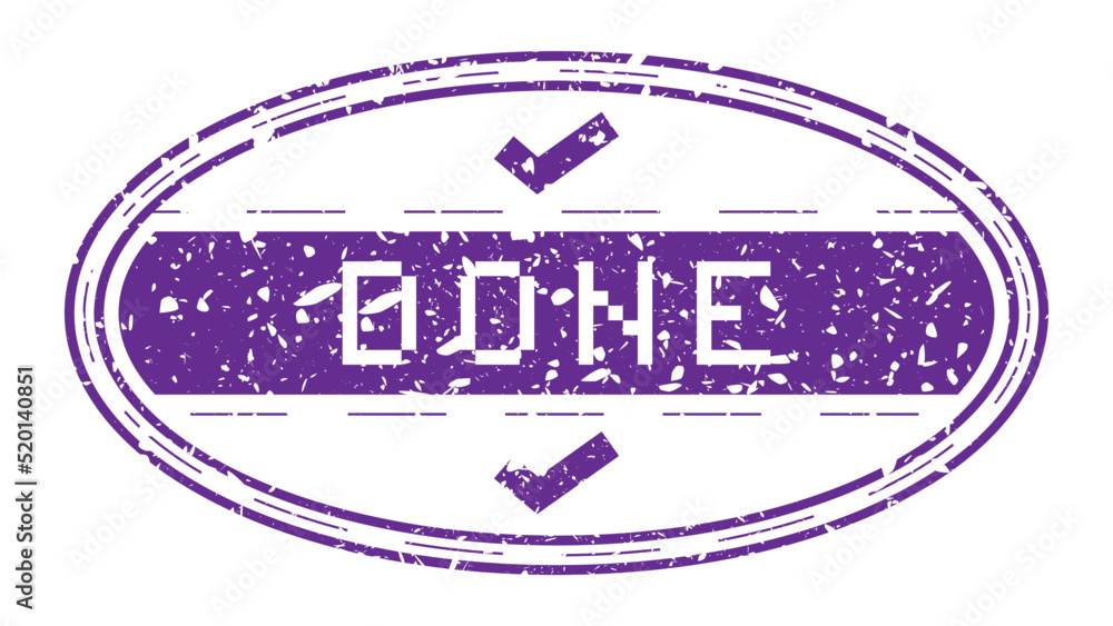 Poster simple vintage rubber stamp with done text with checkmark text.