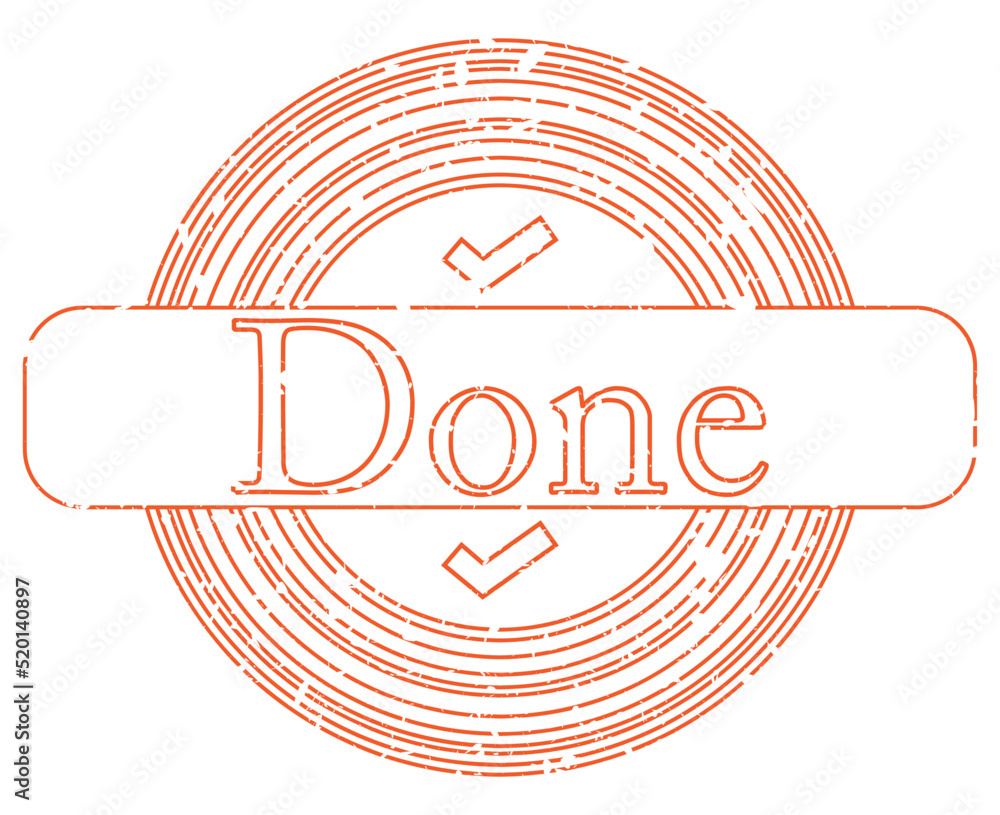 Poster simple vintage rubber stamp with done text with checkmark text.