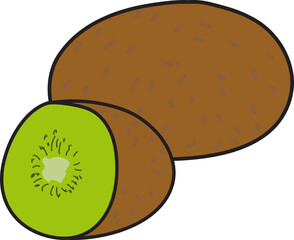 illustration of kiwi fruit vector cartoon style