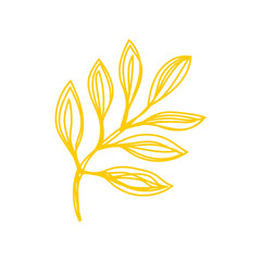 Autumn leaf sketch. Hand drawn vector illustration. Pen or marker doodle plant