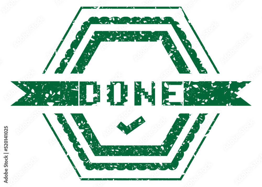 Poster simple vintage rubber stamp with done text with checkmark text.