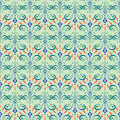 Abstract horizontal twig on light seamless pattern