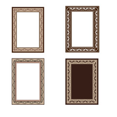 Brown frame with wavy line for pfoto set.