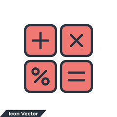 Obraz premium calculator icon logo vector illustration. finances symbol template for graphic and web design collection