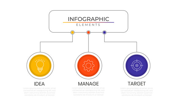 Network data infographic elements concept design vector with icons. Business project template for presentation and report.