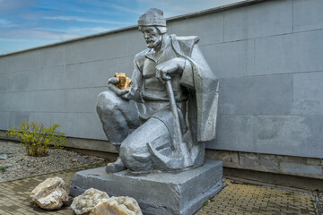05/16/2022-Monument to the discoverer (1745) of ore gold Yerofei Markov in Berezovsky, Ural, Russia