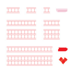 컬러풀 원고지_글자 개수별 조각-07. 가로, 빨강