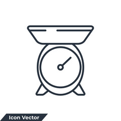 kitchen scales icon logo vector illustration. weight symbol template for graphic and web design collection