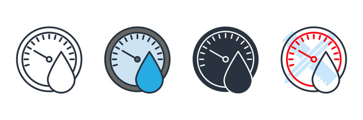 hygrometer icon logo vector illustration. humidity symbol template for graphic and web design collection - obrazy, fototapety, plakaty