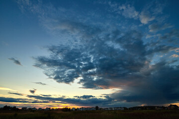 Dramatic sky for background or sunset sky and cloud at evening.