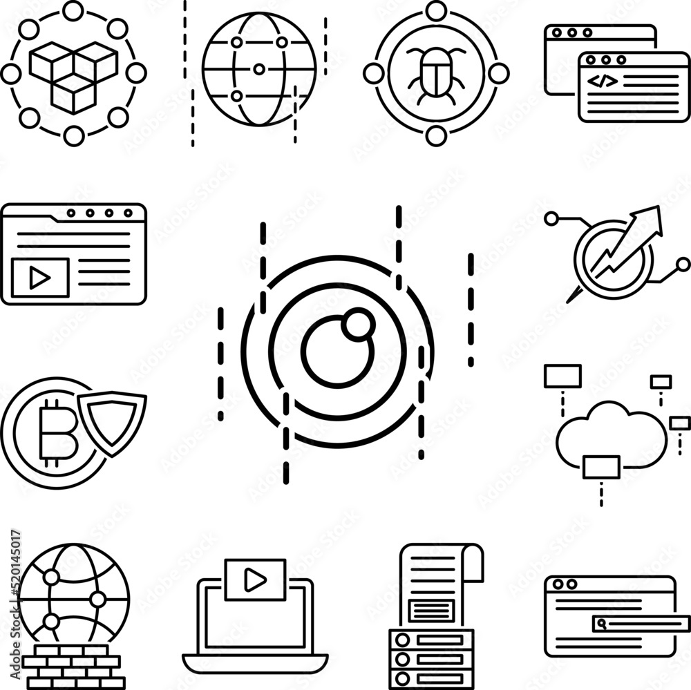 Aufkleber data, visualization icon in a collection with other items