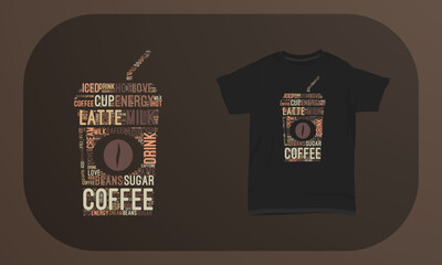 Coffee T-shirt Design Coffee Cup Shape Cloud Design