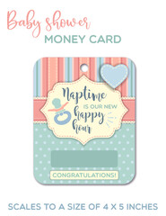 Naptime is our new happy hour - Baby shower funny greeting card. Baby gift card, money card template.