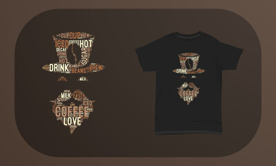 Coffee face Shape Cloud T-shirt Design