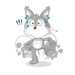 wolf running illustration. character vector