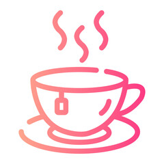 Hot tea gradient icon