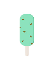 mint ice cream with a stick