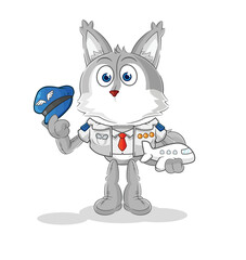 Obraz na płótnie Canvas wolf pilot mascot. cartoon vector