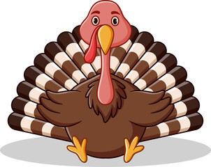 Cute turkey cartoon sitting