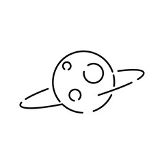 Back to school Vector Line Icon. Study education astronomy, chemistry and more. Planet