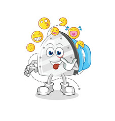 iron laugh and mock character. cartoon mascot vector