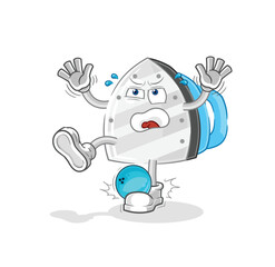 iron hiten by bowling cartoon. cartoon mascot vector