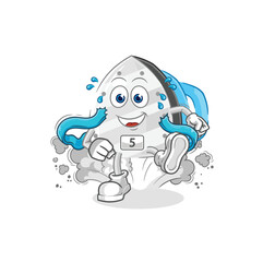 iron runner character. cartoon mascot vector