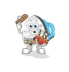 iron scottish with bagpipes vector. cartoon character