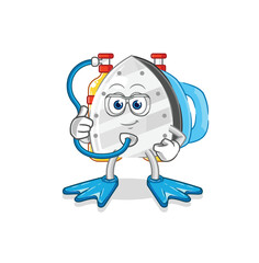 iron diver cartoon. cartoon mascot vector