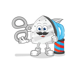 iron barber cartoon. cartoon mascot vector
