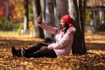 Young healthy Asian woman travel in autumn season, Japan.