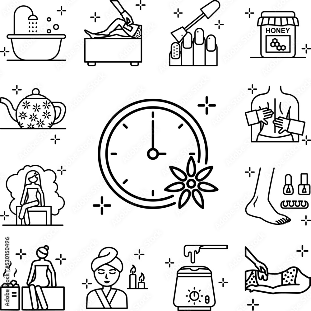 Poster clock icon in a collection with other items
