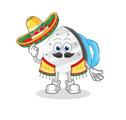 iron Mexican culture and flag. cartoon mascot vector