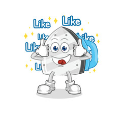 iron give lots of likes. cartoon vector